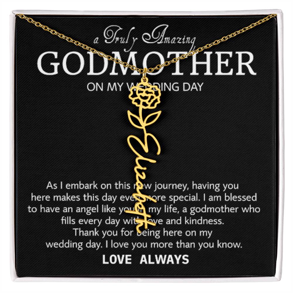 Godmother on My Wedding Day Necklace, Wedding Thank You Gift for Godmother, Godmother of The Bride, Gift from Bride To Godmother
