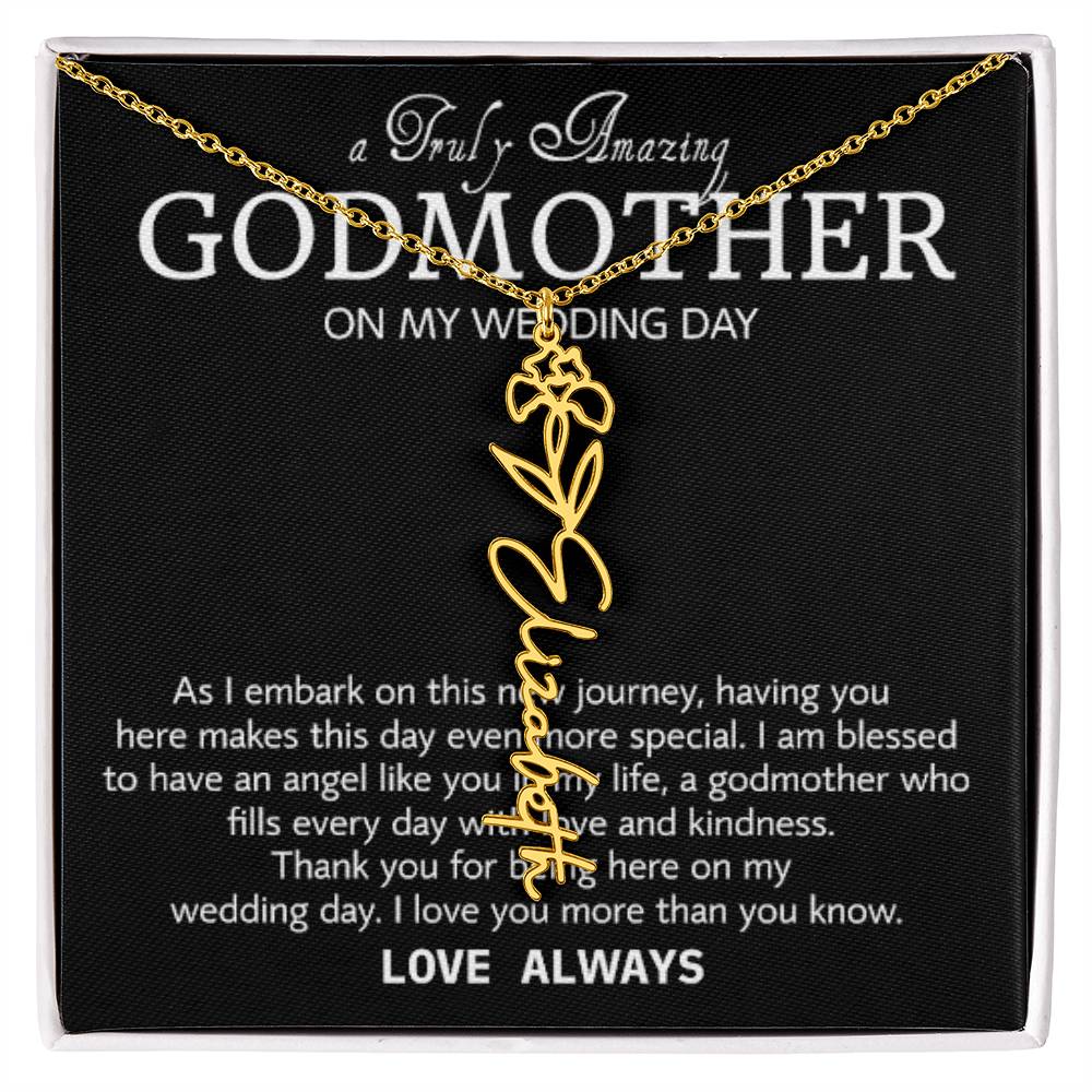 Godmother on My Wedding Day Necklace, Wedding Thank You Gift for Godmother, Godmother of The Bride, Gift from Bride To Godmother