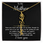 Para mi madre - De mi hijo "Seré por siempre tu hijo amado" - Collar con mensaje en forma de flor, nombre y firma