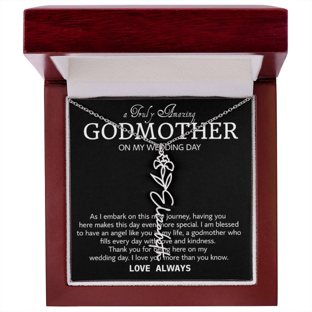 Godmother on My Wedding Day Necklace, Wedding Thank You Gift for Godmother, Godmother of The Bride, Gift from Bride To Godmother