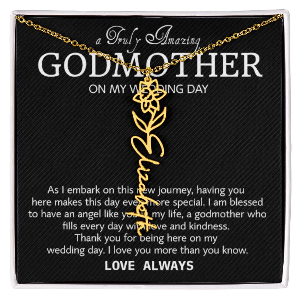 Godmother on My Wedding Day Necklace, Wedding Thank You Gift for Godmother, Godmother of The Bride, Gift from Bride To Godmother