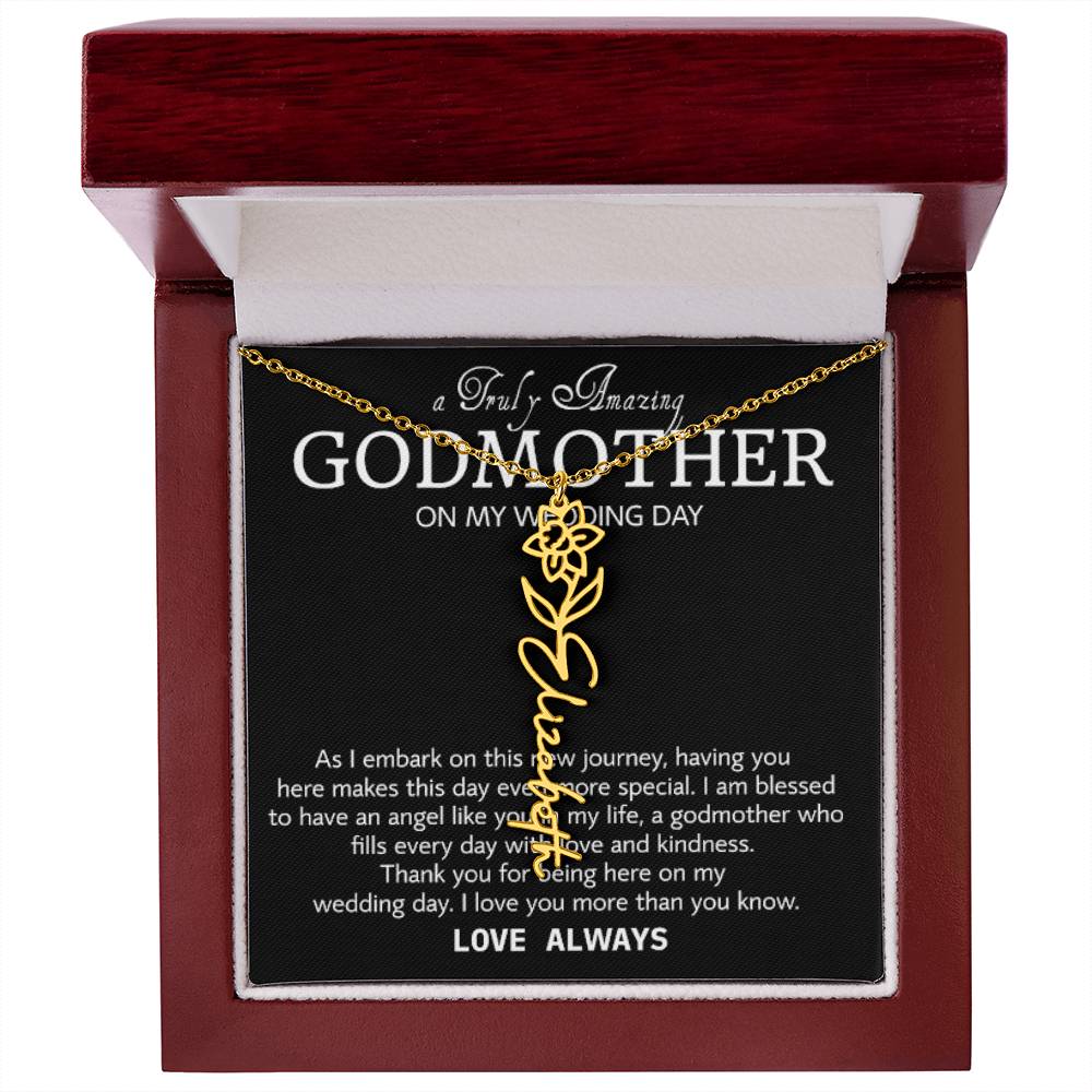 Godmother on My Wedding Day Necklace, Wedding Thank You Gift for Godmother, Godmother of The Bride, Gift from Bride To Godmother