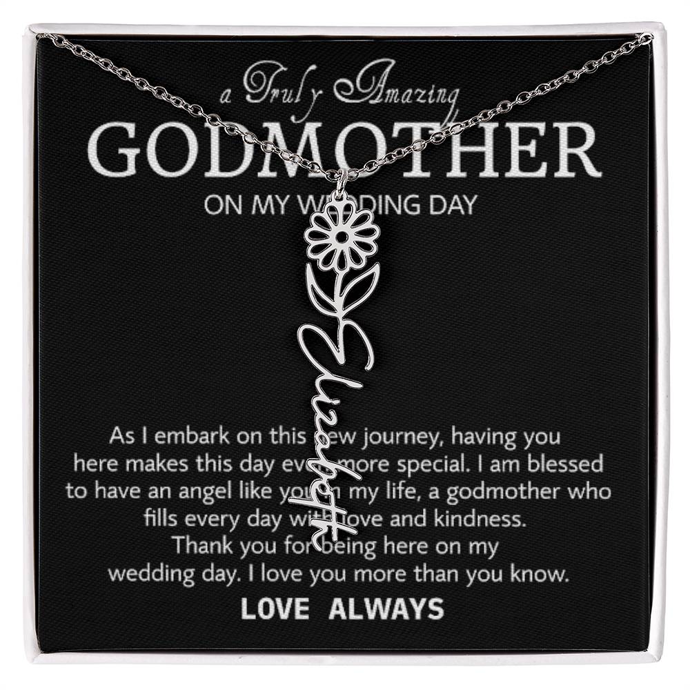 Godmother on My Wedding Day Necklace, Wedding Thank You Gift for Godmother, Godmother of The Bride, Gift from Bride To Godmother