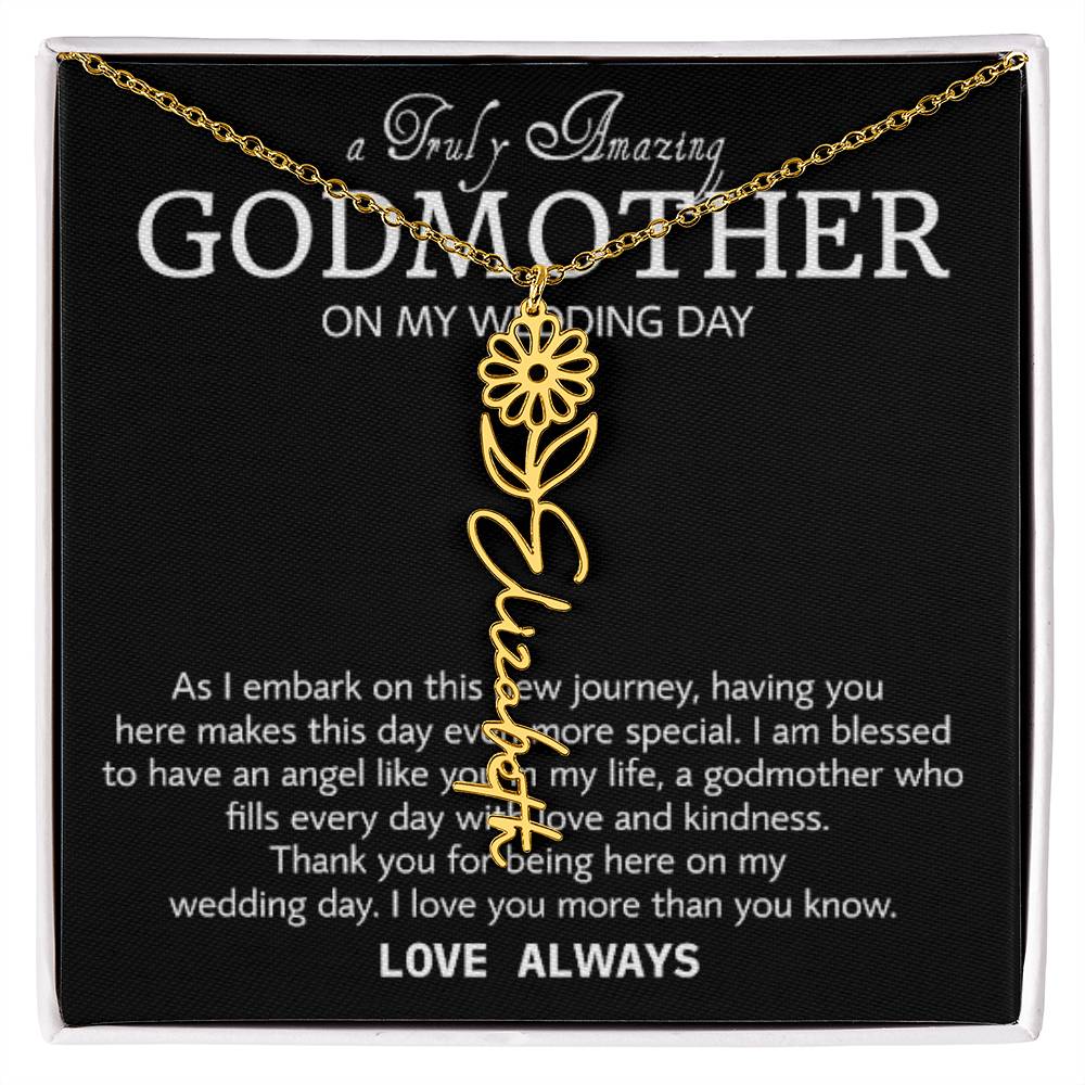 Godmother on My Wedding Day Necklace, Wedding Thank You Gift for Godmother, Godmother of The Bride, Gift from Bride To Godmother
