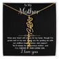 Para mi madre - De mi hijo "Seré por siempre tu hijo amado" - Collar con mensaje en forma de flor, nombre y firma