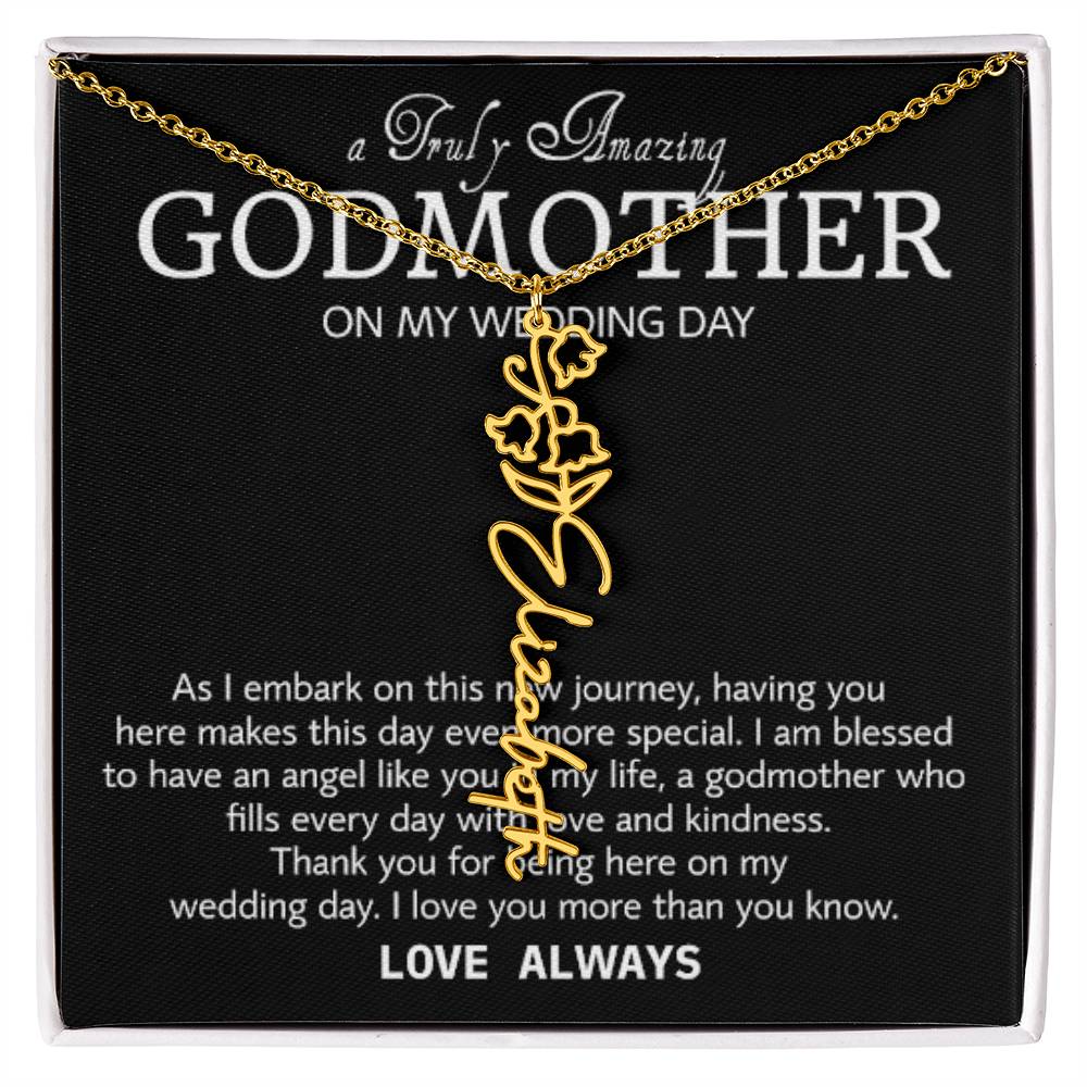 Godmother on My Wedding Day Necklace, Wedding Thank You Gift for Godmother, Godmother of The Bride, Gift from Bride To Godmother