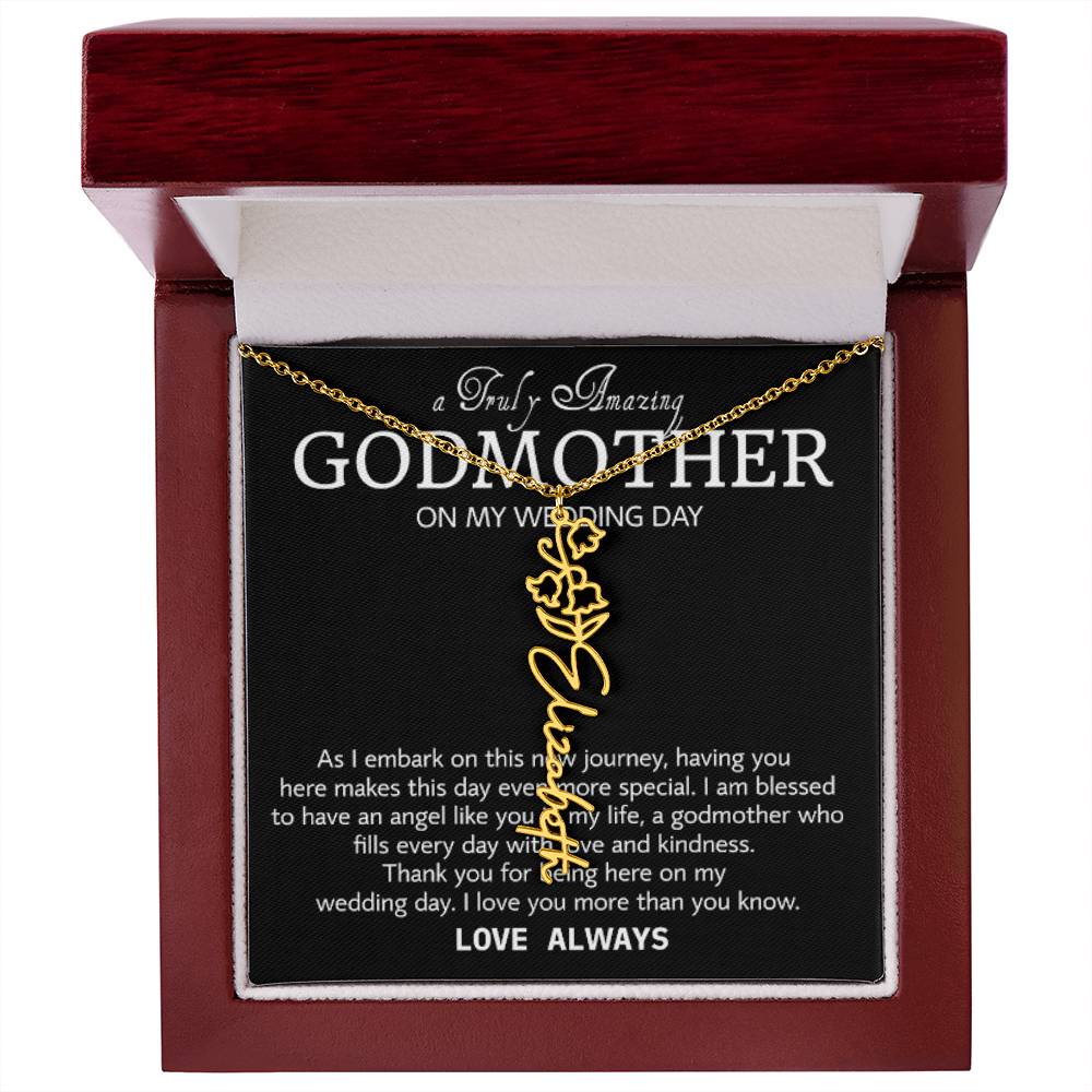 Godmother on My Wedding Day Necklace, Wedding Thank You Gift for Godmother, Godmother of The Bride, Gift from Bride To Godmother