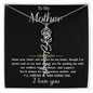 Para mi madre - De mi hijo "Seré por siempre tu hijo amado" - Collar con mensaje en forma de flor, nombre y firma
