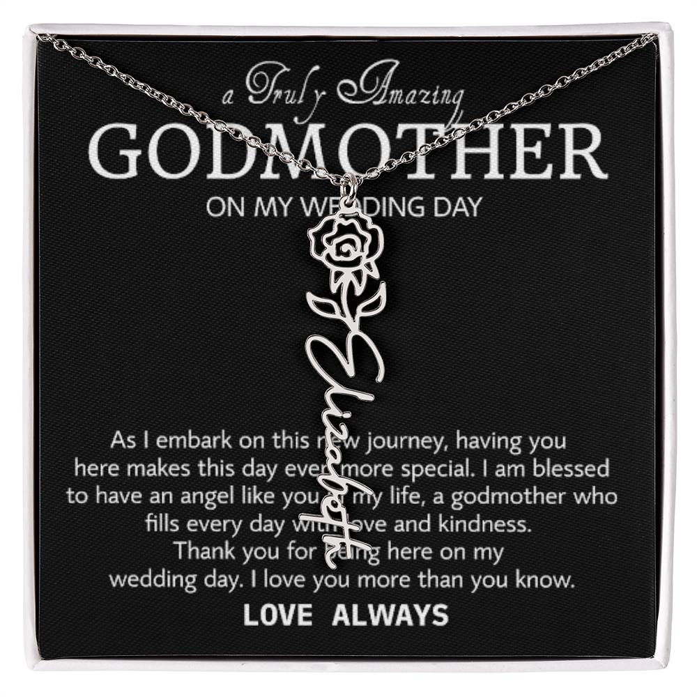 Godmother on My Wedding Day Necklace, Wedding Thank You Gift for Godmother, Godmother of The Bride, Gift from Bride To Godmother