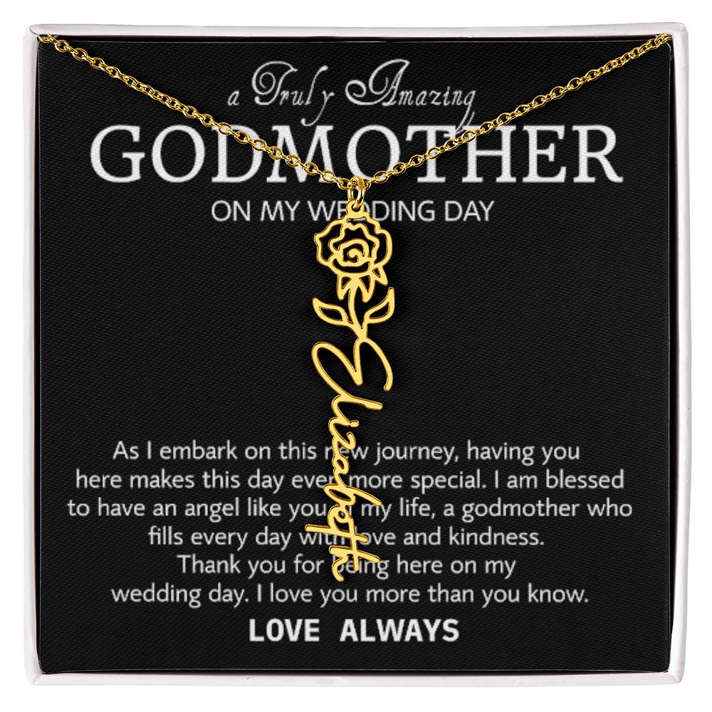 Godmother on My Wedding Day Necklace, Wedding Thank You Gift for Godmother, Godmother of The Bride, Gift from Bride To Godmother