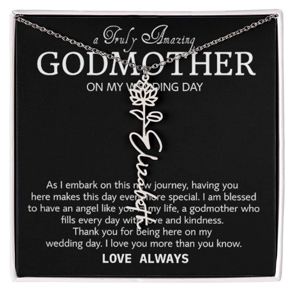 Godmother on My Wedding Day Necklace, Wedding Thank You Gift for Godmother, Godmother of The Bride, Gift from Bride To Godmother