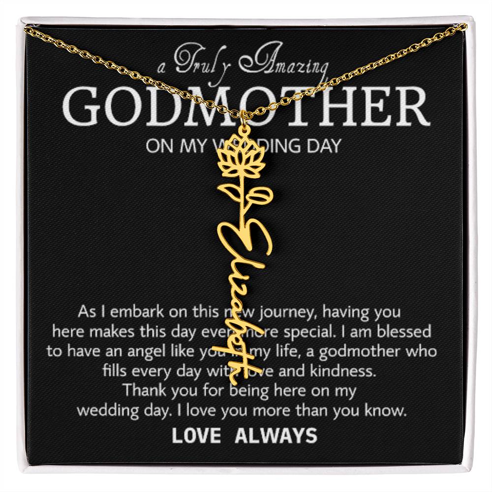 Godmother on My Wedding Day Necklace, Wedding Thank You Gift for Godmother, Godmother of The Bride, Gift from Bride To Godmother