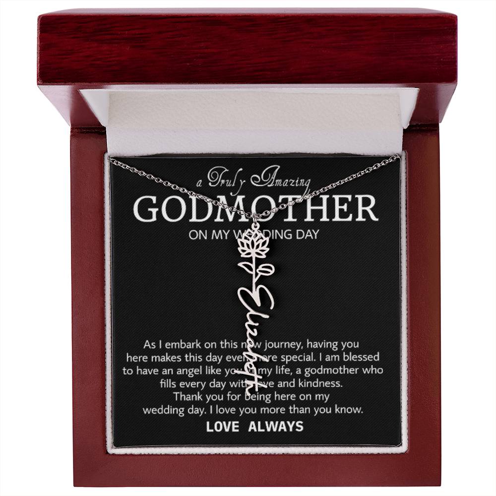 Godmother on My Wedding Day Necklace, Wedding Thank You Gift for Godmother, Godmother of The Bride, Gift from Bride To Godmother