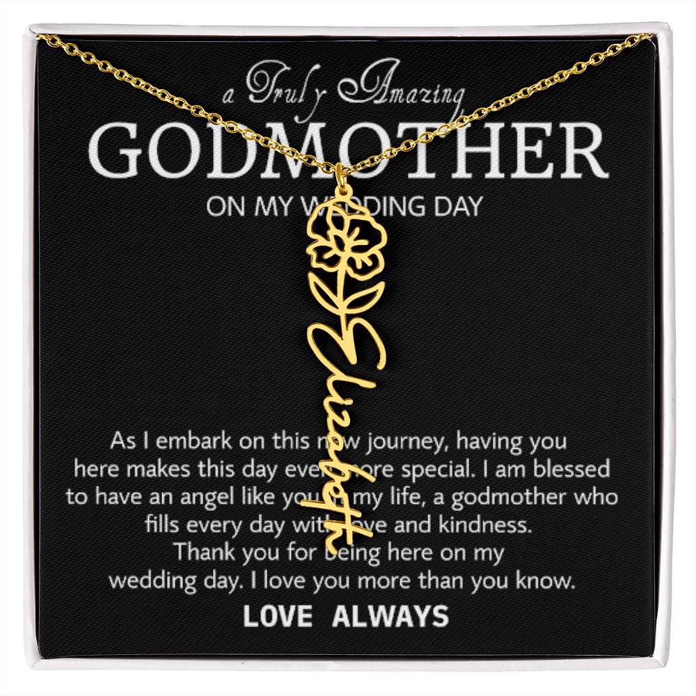 Godmother on My Wedding Day Necklace, Wedding Thank You Gift for Godmother, Godmother of The Bride, Gift from Bride To Godmother