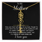 Para mi madre - De mi hijo "Seré por siempre tu hijo amado" - Collar con mensaje en forma de flor, nombre y firma
