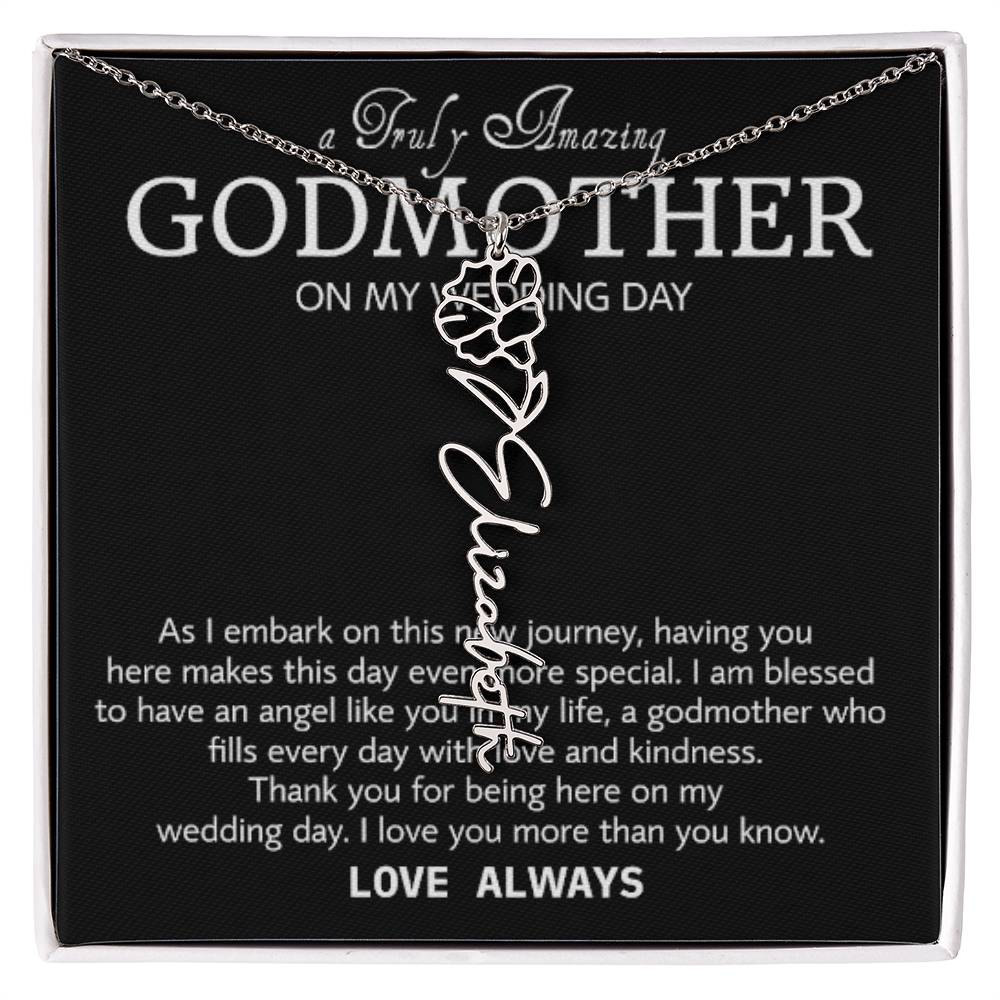 Godmother on My Wedding Day Necklace, Wedding Thank You Gift for Godmother, Godmother of The Bride, Gift from Bride To Godmother