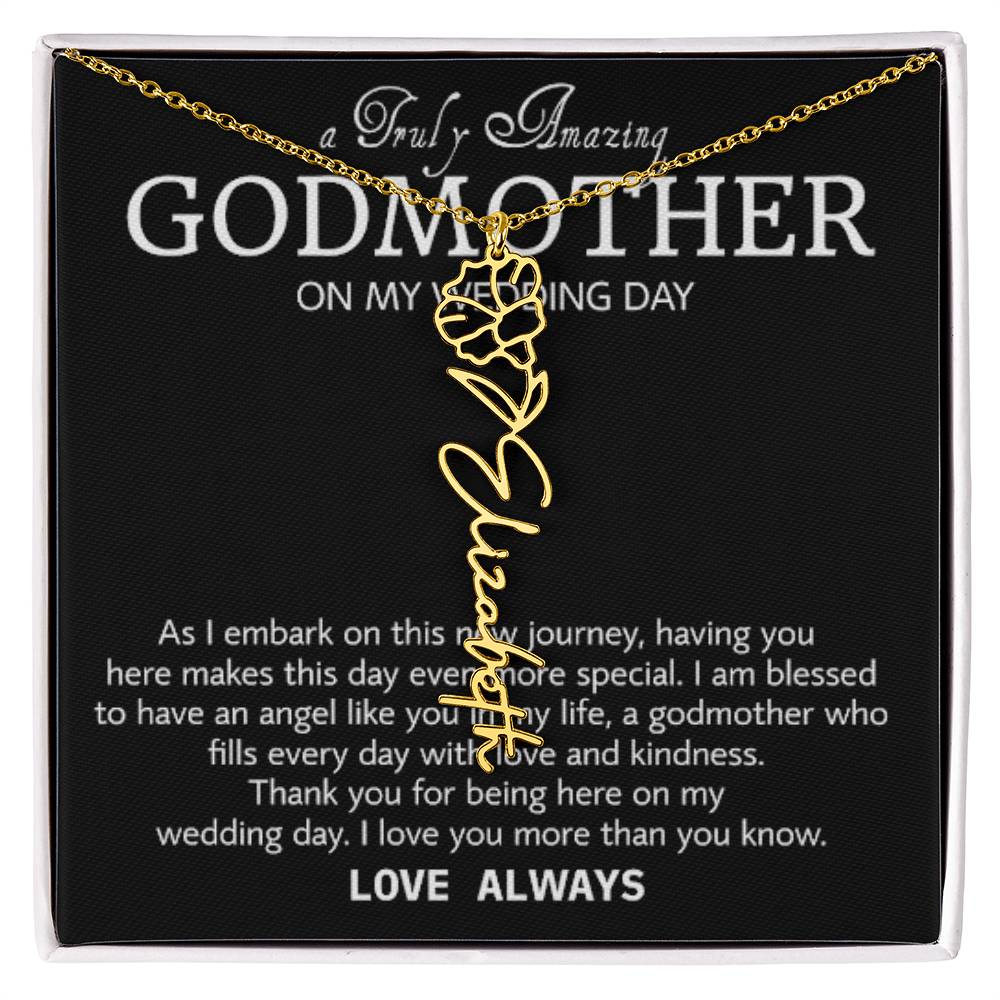 Godmother on My Wedding Day Necklace, Wedding Thank You Gift for Godmother, Godmother of The Bride, Gift from Bride To Godmother