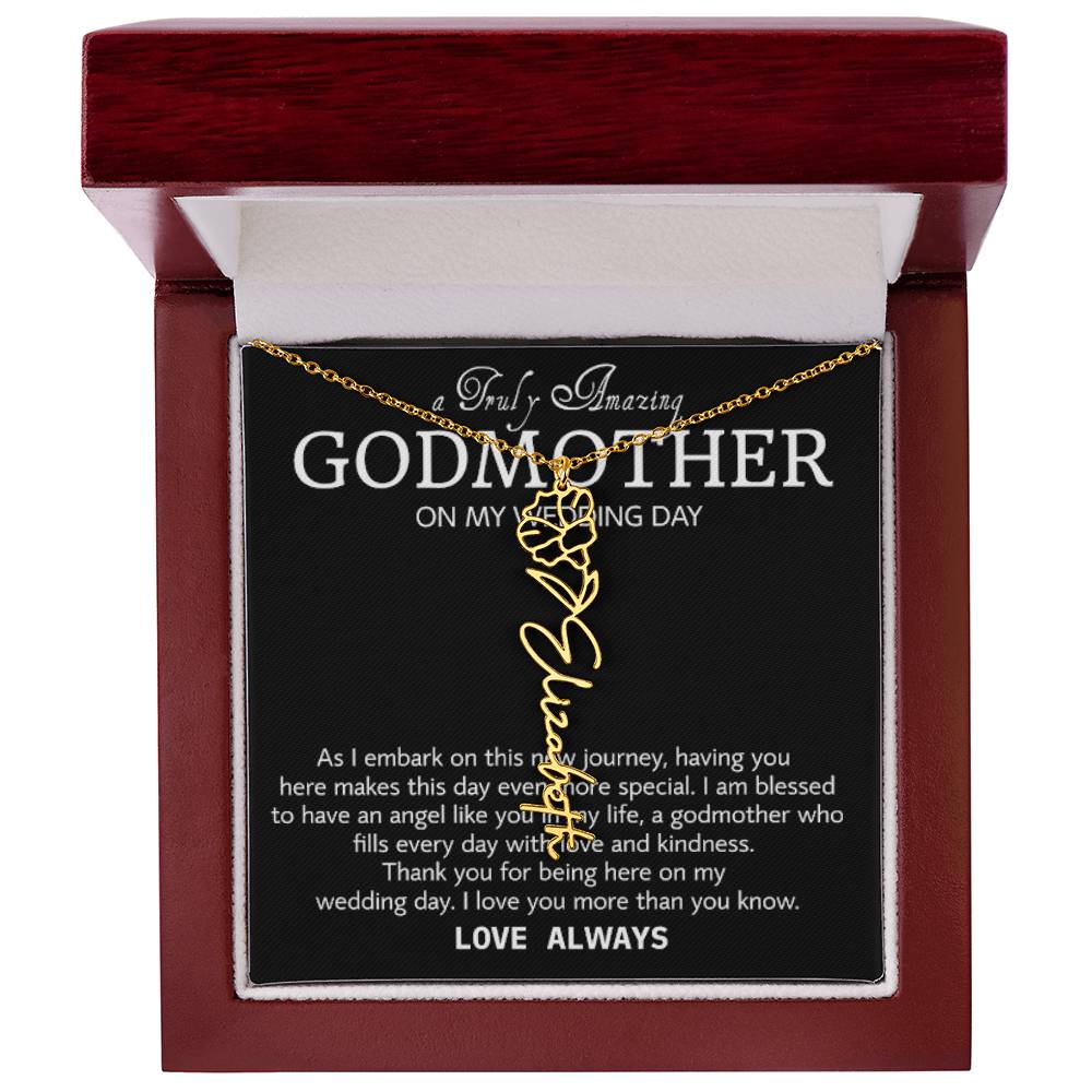 Godmother on My Wedding Day Necklace, Wedding Thank You Gift for Godmother, Godmother of The Bride, Gift from Bride To Godmother