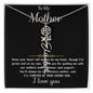 Para mi madre - De mi hijo "Seré por siempre tu hijo amado" - Collar con mensaje en forma de flor, nombre y firma