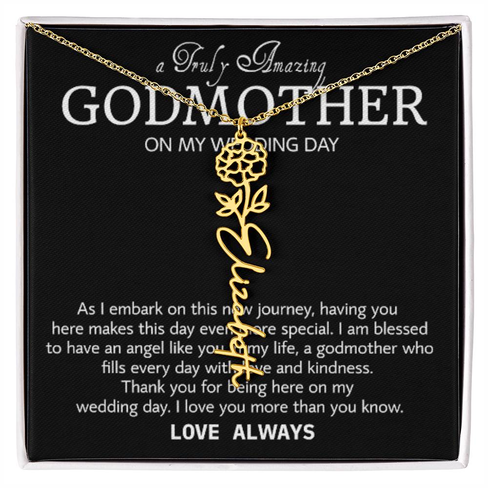 Godmother on My Wedding Day Necklace, Wedding Thank You Gift for Godmother, Godmother of The Bride, Gift from Bride To Godmother