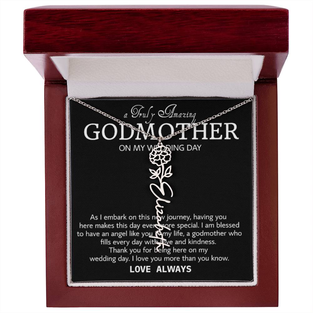 Godmother on My Wedding Day Necklace, Wedding Thank You Gift for Godmother, Godmother of The Bride, Gift from Bride To Godmother