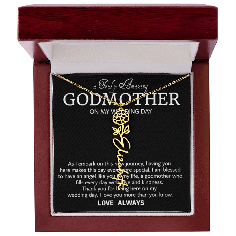 Godmother on My Wedding Day Necklace, Wedding Thank You Gift for Godmother, Godmother of The Bride, Gift from Bride To Godmother