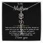 Para mi madre - De mi hijo "Seré por siempre tu hijo amado" - Collar con mensaje en forma de flor, nombre y firma