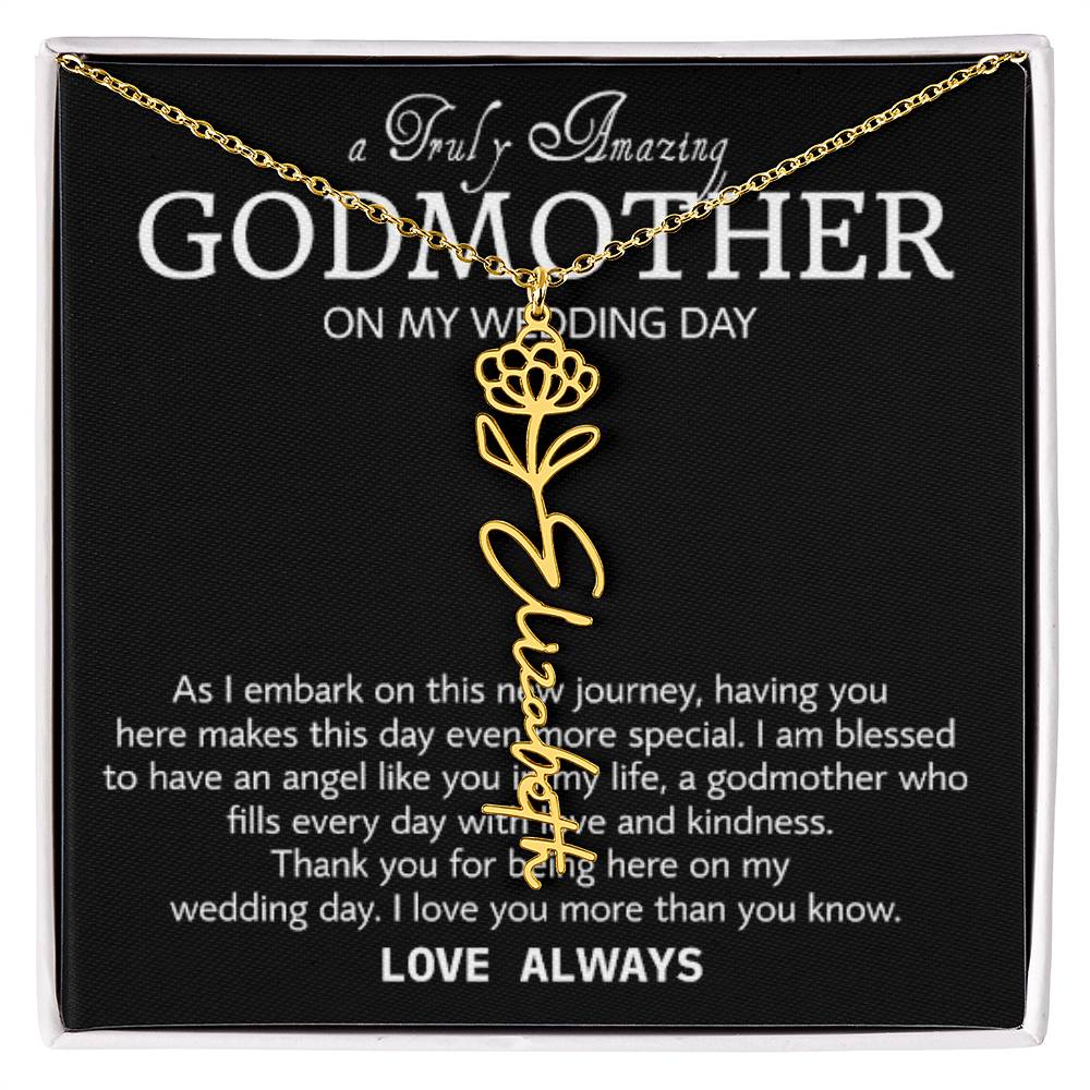 Godmother on My Wedding Day Necklace, Wedding Thank You Gift for Godmother, Godmother of The Bride, Gift from Bride To Godmother