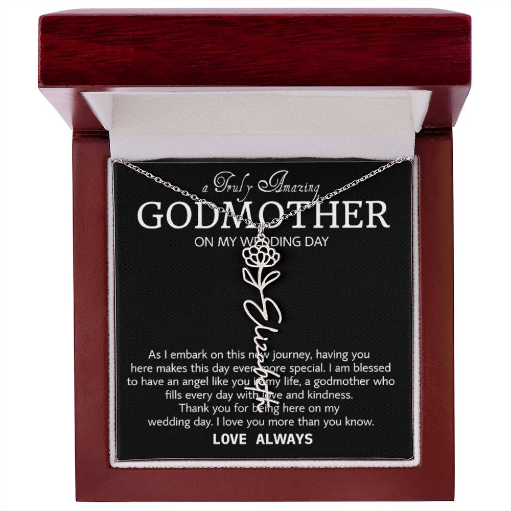Godmother on My Wedding Day Necklace, Wedding Thank You Gift for Godmother, Godmother of The Bride, Gift from Bride To Godmother