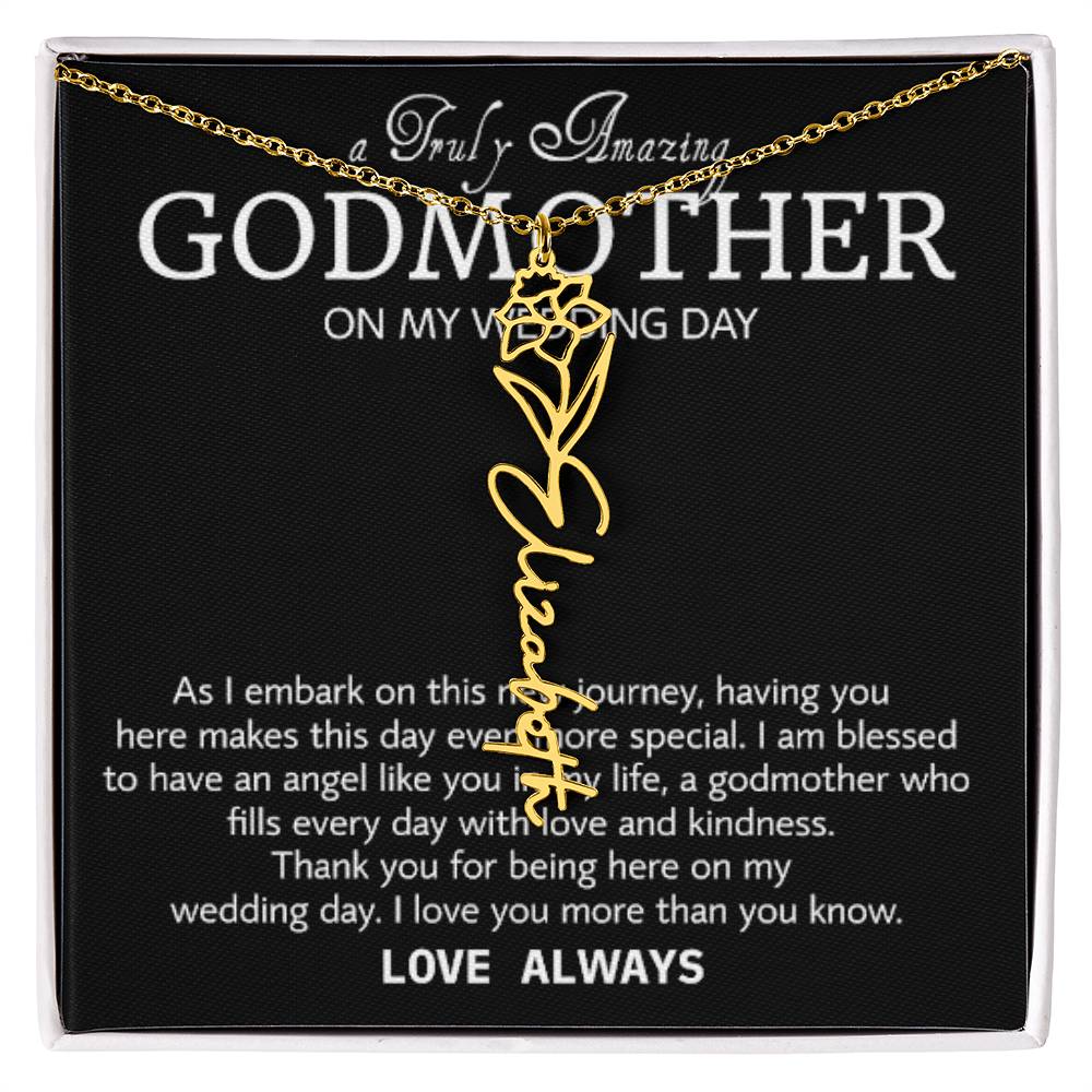 Godmother on My Wedding Day Necklace, Wedding Thank You Gift for Godmother, Godmother of The Bride, Gift from Bride To Godmother