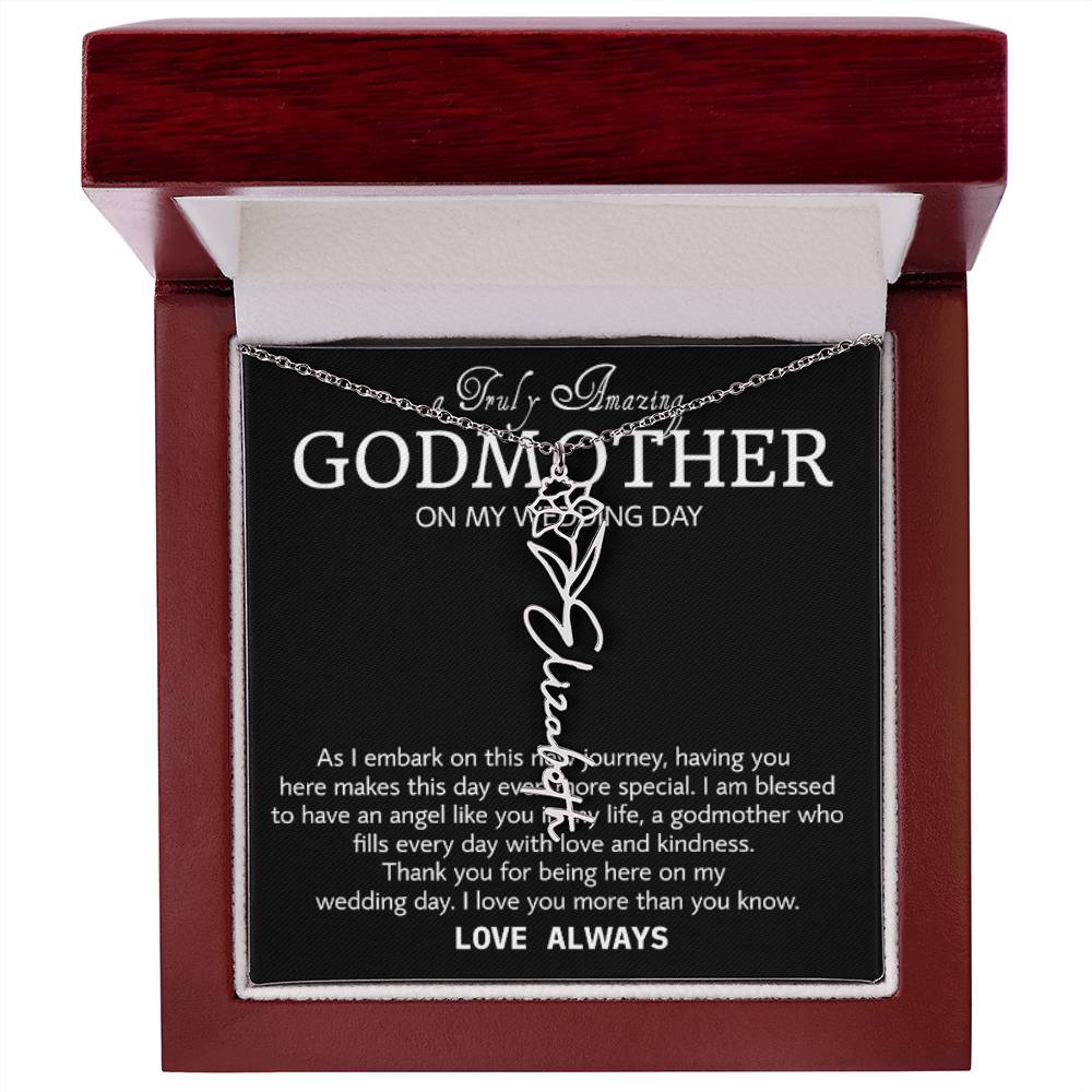 Godmother on My Wedding Day Necklace, Wedding Thank You Gift for Godmother, Godmother of The Bride, Gift from Bride To Godmother