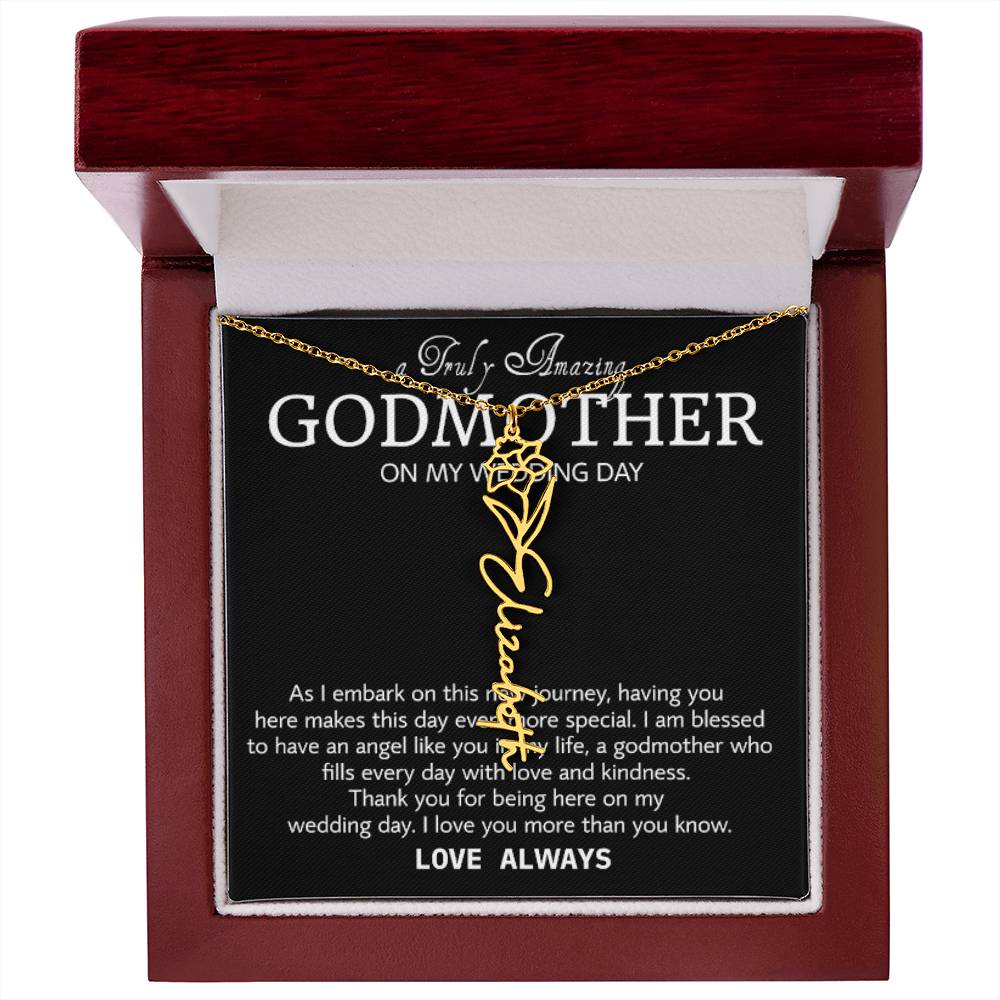 Godmother on My Wedding Day Necklace, Wedding Thank You Gift for Godmother, Godmother of The Bride, Gift from Bride To Godmother