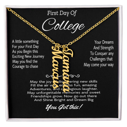 Collar de regreso a clases: regalo personalizado de regreso a clases para estudiantes universitarios, collar con nombres exclusivos para el primer día 005 