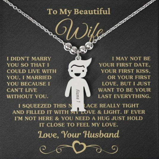 Collar con dije "No puedo vivir sin ti" como regalo para esposa 