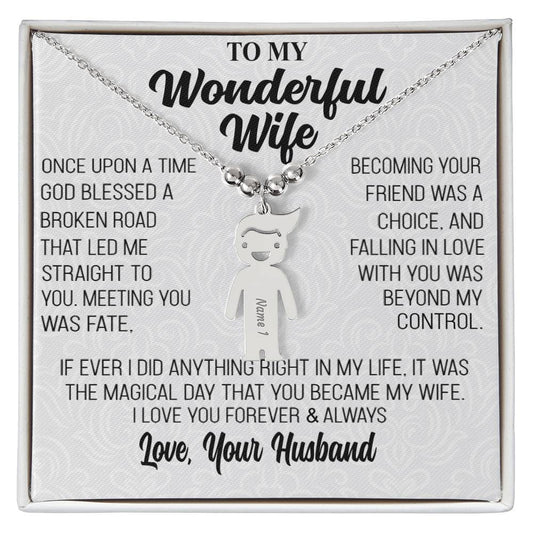 Regalo para Esposa "El Día Mágico" regalo personalizado collar grabado para mi Maravillosa Esposa 