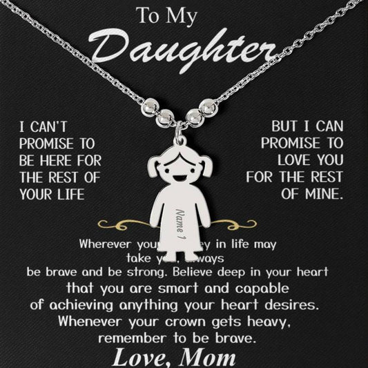Para mi hija - Te amo mamá - Hermoso juego de regalo - dijes para niños personalizados con nombres grabados 