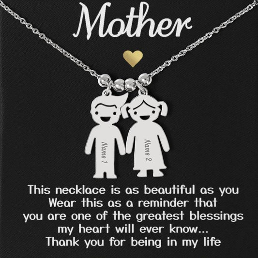 Collar de regalo para mi madre "Gracias por estar en mi vida" Charm para niños con tarjeta con mensaje