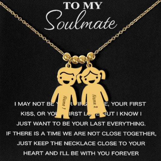 Presente de alma gêmea - Colar gravado em ouro 18K para meninos e meninas da Last Everything 