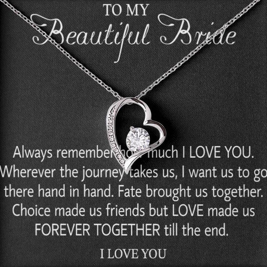 Para mi hermosa novia, collar de regalo para el día de la boda, regalo del novio, collar de regalo de boda para la novia, collar de regalo para el día del compromiso 