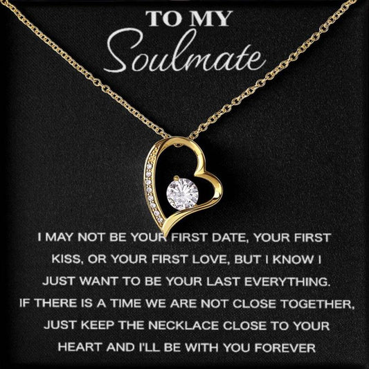 Presente de Alma Gêmea - Colar de Ouro 18K Last Everything Forever Heart 