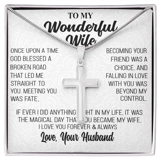 Regalo para Esposa "El Día Mágico" Collar con cruz para mi Maravillosa Esposa