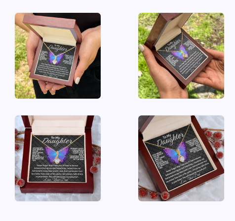 Para mi hija - Con amor, papá - Juego de collar de regalo